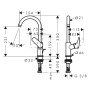 Miscelatore monocomando per lavabo hansgrohe Logis 210 con bocca girevole