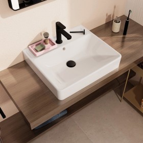 hansgrohe Xanuia Q Lavabo d'appoggio lucidato 550/480 con foro per rubinetto e troppopieno