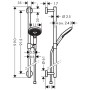 hansgrohe Raindance Select S 120 Set doccia Unica Comfort EcoSmart 90 cm - vista dettagliata