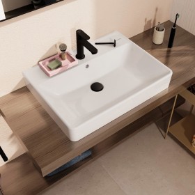 hansgrohe Xanuia Q Lavabo d'appoggio lucidato 650/480 con foro rubinetto e troppopieno