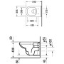 Duravit D-Code Rimless WC sospeso con scarico a pavimento