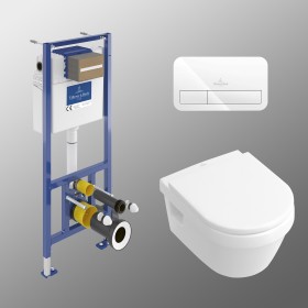 Set WC sospeso Villeroy & Boch Architectura con elemento di montaggio a parete e piastra di comando