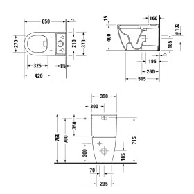 Duravit ME par Starck WC sur pied Rimless pour combinaison WC