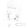 Rubinetto monocomando per lavabo Villeroy & Boch O.novo con scarico a tirante - vista dettagliata