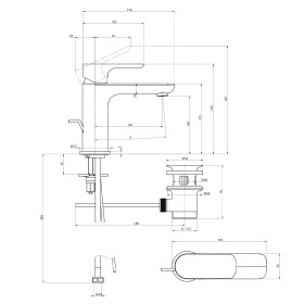 Rubinetto monocomando per lavabo Villeroy & Boch O.novo con scarico a tirante