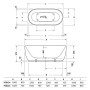 Baignoire Duravit Luv autoportante 160 x 75 cm, avec trop-plein