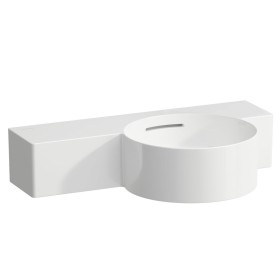 Lavabo LAUFEN Val 55 x 31,5 cm, étagère à gauche, sans trou de robinet, avec trop-plein