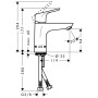 Rubinetto monocomando per lavabo hansgrohe Focus 100 LowFlow senza tappo di scarico - vista dettagliata