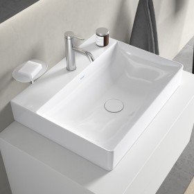 Lavabo Duravit DuraSquare brossé avec 1 trou de robinet, 60 x 47 cm