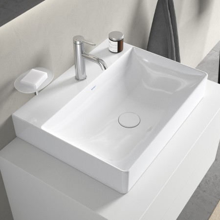 Lavabo Duravit DuraSquare brossé avec 1 trou de robinet, 60 x 47 cm