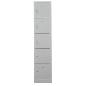 Wolfstahl Schliessfachschrank Stahl 5 Schliessfächer Zylinderschloss 41 x 45 x 190 cm