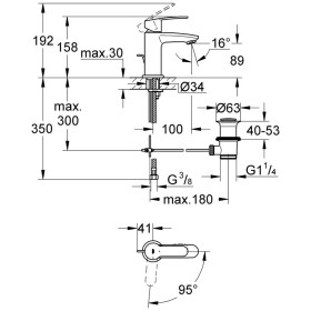 Mitigeur de lavabo monocommande GROHE Eurostyle C avec bonde de vidage