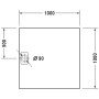 Receveur de douche carré Duravit Stonetto 100 x 100 cm