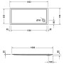 Receveur de douche Duravit Starck Slimline Rectangulaire 160 x 70 cm - vue détaillée