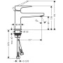 Miscelatore monocomando per lavabo hansgrohe Metropol 100 CoolStart con leva e scarico Push-Open - vista dettagliata