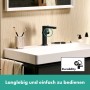 Rubinetto monocomando per lavabo hansgrohe Tecturis E 150 Fine CoolStart risparmio d'acqua+ senza scarico - vista tecnica
