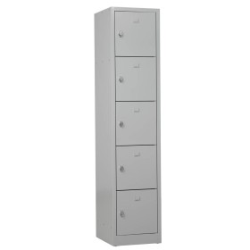 Wolfstahl Schliessfachschrank Stahl 5 Schliessfächer Drehriegelverschluss 41 x 45 x 190 cm