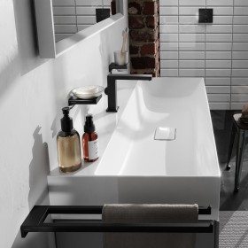 Robinet de lavabo monocommande hansgrohe Tecturis E 110 Fine CoolStart économie d'eau+ sans bonde de vidage