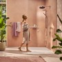 Astina doccia hansgrohe Unica S Puro 90 cm con supporto per doccetta Easy Slide e tubo doccia da 160 cm - vista dettagliata