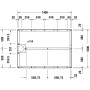 Duravit Fussgestell für Stonetto Duschwanne 140 x 100 cm - technische Ansicht