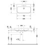 Vasque meuble Duravit Happy D.2 80 cm avec 1 trou de robinet