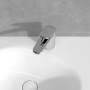 Rubinetto monocomando per lavabo Villeroy & Boch Antao con scarico Push-Open - vista tecnica