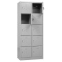 Wolfstahl Schliessfachschrank Stahl 10 Schliessfächer Zylinderschloss 80 x 45 x 190 cm - Detailansicht