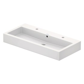 Lavabo Duravit Vero 100 cm avec 2 trous de robinet brossé