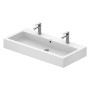 Lavabo Duravit Vero 100 cm avec 2 trous de robinet brossé - vue détaillée