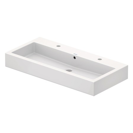 Lavabo Duravit Vero 100 cm avec 2 trous de robinet poli