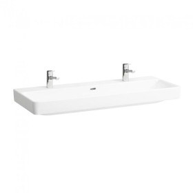 Lavabo LAUFEN PRO S 120 cm incassabile con 2 fori per rubinetto, con troppo pieno