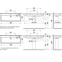 Lavabo LAUFEN PRO S 120 cm incassabile con 2 fori per rubinetto, con troppo pieno - vista dettagliata