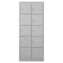 Wolfstahl Schliessfachschrank Stahl 10 Schliessfächer Zylinderschloss 80 x 45 x 190 cm - technische Ansicht