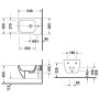 Duravit Happy D.2 Bidet mural - vue technique