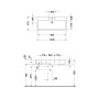 Lavabo Duravit Vero 100 cm avec 1 trou de robinet brossé - vue technique