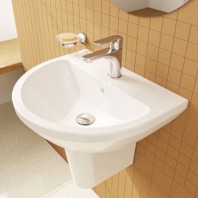 Lavabo VitrA Integra 54,5 cm, con troppopieno, 1 foro per rubinetto al centro