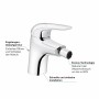 GROHE Eurostyle Einhand-Bidetbatterie DN 15 mit Ablaufgarnitur - technische Ansicht
