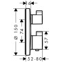 hansgrohe Ecostat S Thermostat Unterputz für 2 Verbraucher - Detailansicht
