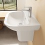 VitrA S20 Waschtisch 55 cm, 1 Hahnloch mittig und Überlauf - technische Ansicht