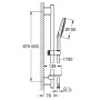 Ensemble de barre de douche GROHE Rainshower SmartActive 150, 3 modes de jet, barre de douche 90 cm - vue détaillée