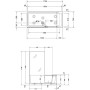 Duravit Shower & Bath Dusch-Badewanne Ecke links 170 x 75 cm - technische Ansicht
