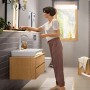 Robinet de lavabo monocommande hansgrohe Rebris E 210 avec bec pivotant et vidage à tirette - vue technique