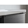 Duravit D-Neo Meuble vasque 80 cm asymétrique, avec 1 trou de robinet et trop-plein, étagère à gauche - vue technique