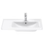 Duravit D-Neo Meuble vasque 80 cm asymétrique, avec 1 trou de robinet et trop-plein, étagère à gauche - photo produit