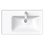 Duravit D-Neo Meuble vasque 80 cm asymétrique, avec 1 trou de robinet et trop-plein, étagère à gauche