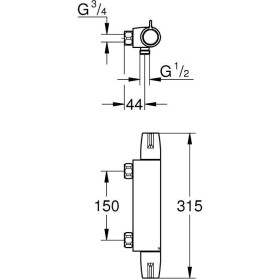 Rubinetto termostatico per doccia GROHE Grohtherm Special, bassa profondità