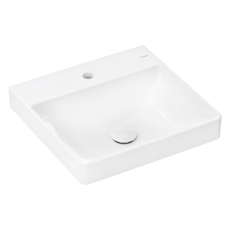 Lavabo da appoggio hansgrohe Xelu Q 50 x 48 cm, finitura satinata, con 1 foro per rubinetto