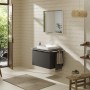 Lavabo da appoggio hansgrohe Xelu Q 50 x 48 cm, finitura satinata, con 1 foro per rubinetto - vista dettagliata