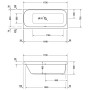 Duravit Happy D.2 Badewanne Rechteck 170 x 75 cm, Rückenschräge links - Detailansicht