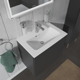 Lavabo meuble compact Duravit ME by Starck avec 1 trou de robinet 63 x 40 cm